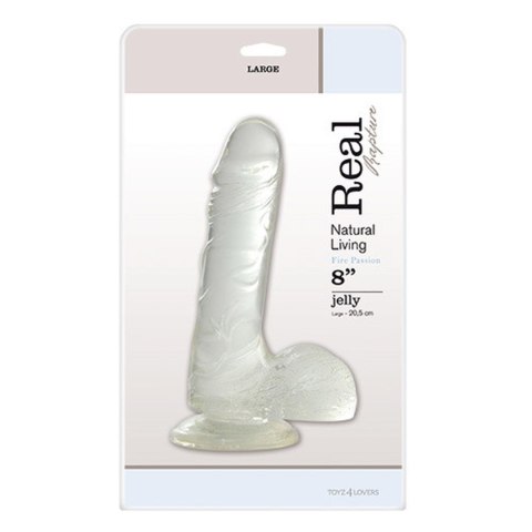 Proste przezroczyste gumowe dildo z przyssawką