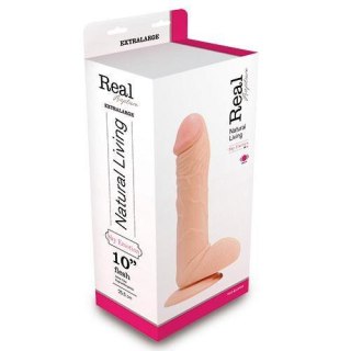 Sterczący penis z jądrami wibrator przyssawka 25cm
