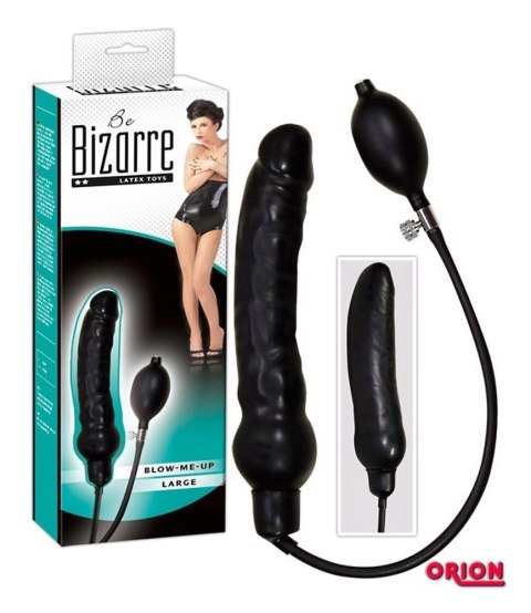 Nadmuchiwane czarne dildo penis z lateksu 25 cm