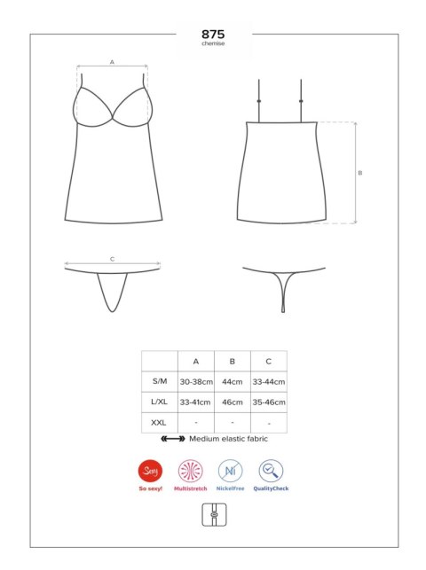 Czarna sex koszulka stringi komplet obsessive l/xl