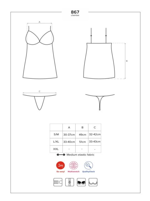 Erotyczna koszulka komplet stringi obsessive l/xl