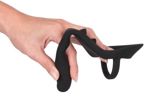 Pierścień erekcyjny z masażerem prostaty analnym