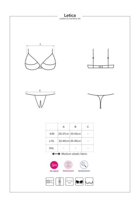 Wycięte stringi stanik sex komplet obsessive l/xl