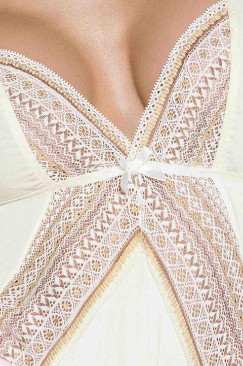 Bielizna-CONNIE CHEMISE cream L/XL - Casmir