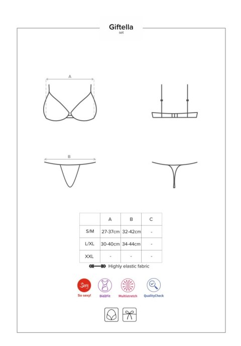 Czerwony komplet biustonosz stringi giftella l/xl