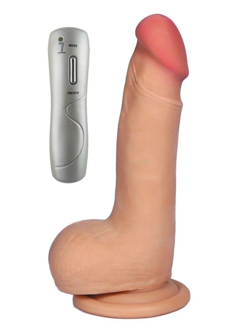 Wibrator penis z jądrami na przyssawce pilot 18cm