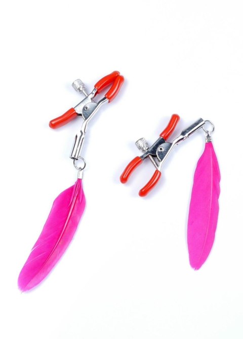 Klamry na sutki szczypce piórka bondage bdsm sex