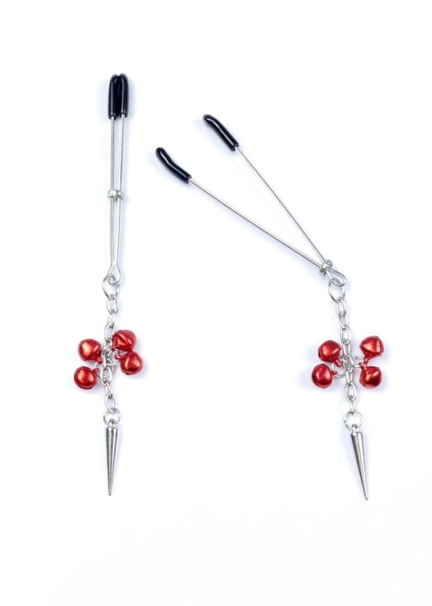 Klamry zaciski na sutki ozdobne dzwoneczki bdsm