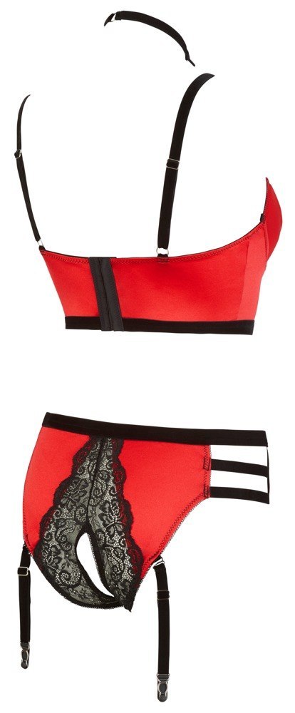 Shelf Bra Set red 85C/L