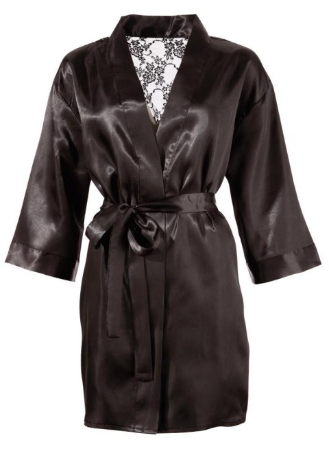 Szlafrok satynowy z koronką seksowne kimono L/XL