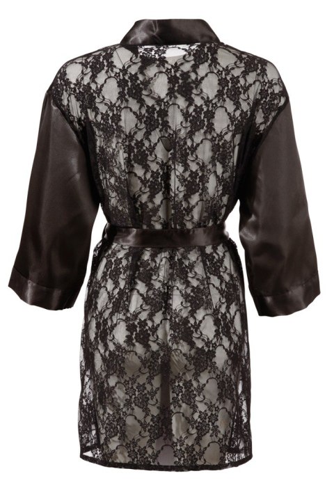 Szlafrok satynowy z koronką seksowne kimono L/XL