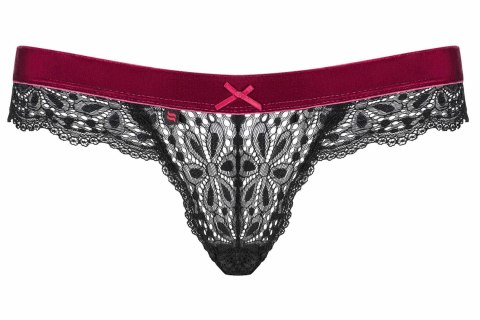 Koronkowe stringi majtki czarne bordo rossita l/xl