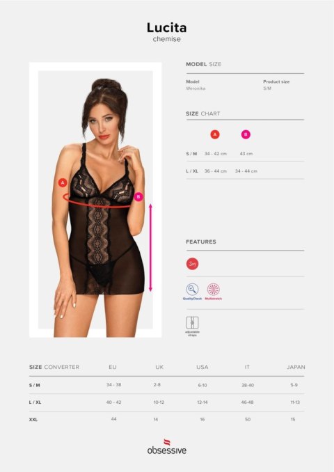 Komplet sex koszulka stringi obsessive lucita s/m