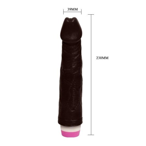Realistyczny czarny penis wibrator naturalny 23cm