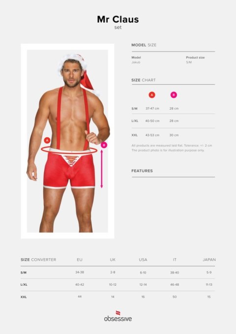 Kostium erotyczny mikołaj obsessive mr claus s/m
