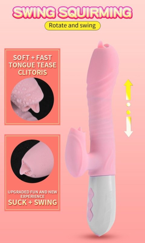 Wibrator króliczek masażer posuw podgrzewany 22cm