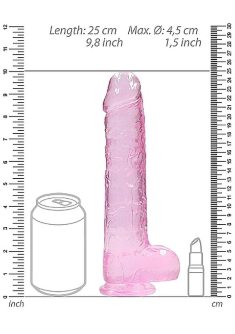 9" / 23 cm Realistic Dildo With Balls - Pink