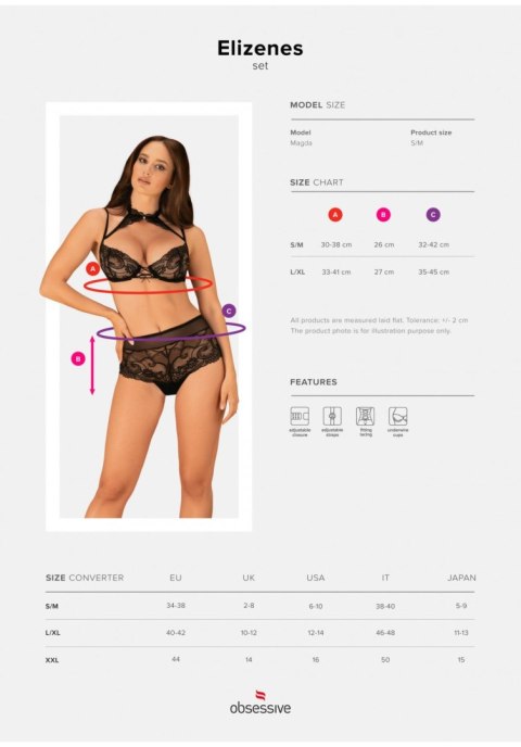 Biustonosz figi sex komplet obsessive elizenes s/m