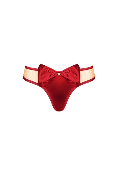 Erotyczne stringi z kokardą obsessive rubinesa lxl