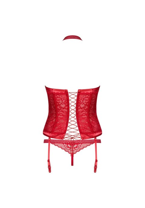 Gorset stringi sex komplet obsessive flameria s/m