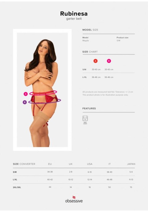 Pas stringi otwarte komplet obsessive rubinesa s/m