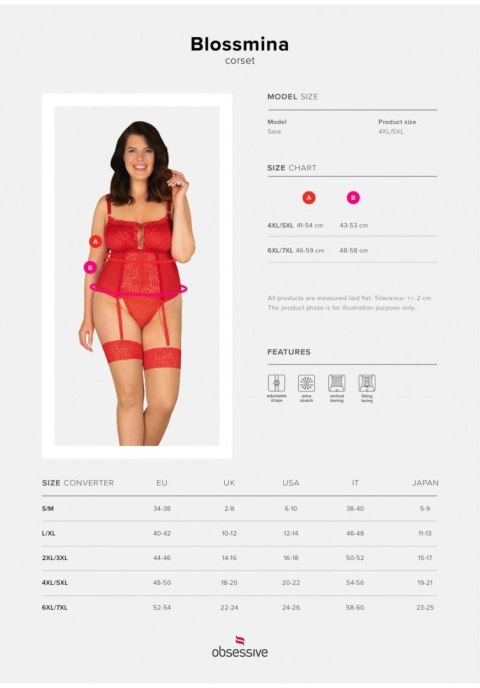 Gorset stringi komplet obsessive blossmina 6xl/7xl