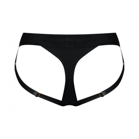 Czarne sexowne majtki push up strap-on uprząż S