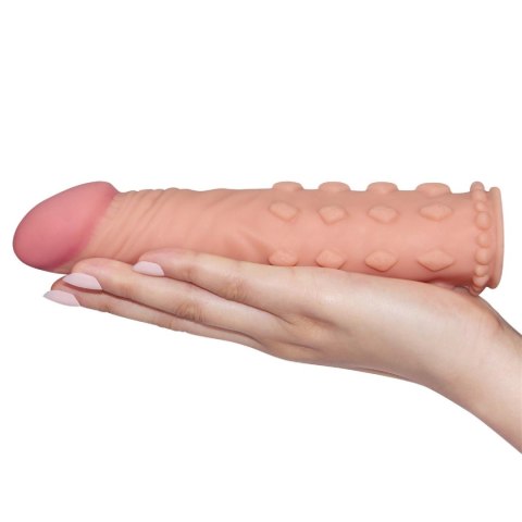 Nakładka z wypustkami na penisa cielista 17,5 cm