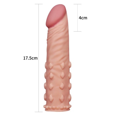 Nakładka z wypustkami na penisa cielista 17,5 cm