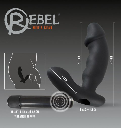Męski wibrator analny do stymulacji prostaty 15cm