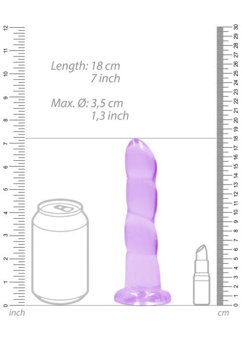 Dildo fioletowe spiralne z mocną przyssawką 18 cm