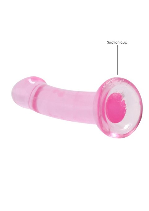 Dildo różowe gładkie z mocną przyssawką 18 cm