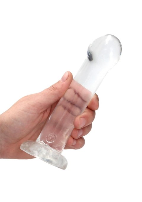 Proste lekko zagięte dildo z przyssawką 16,6 cm