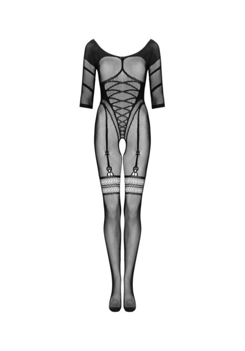 Bodystocking otwarty krok siateczkowy wzór XL/XXL