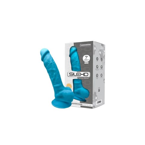 Żylaste wielkie dildo z przyssawką i jądrami 18 cm