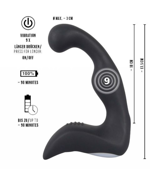 Wibrujący masażer prostaty krocza 9 trybów 14cm