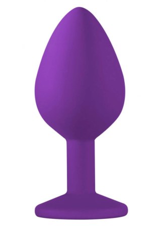 Silikonowy korek analny z kamieniem ozdobnym 8cm