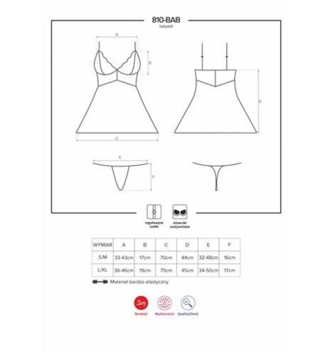 Biała sex koszulka stringi komplet obsessive l/xl