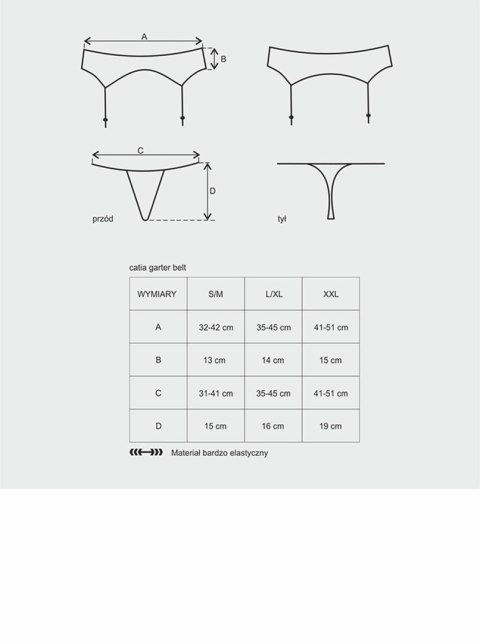 Komplet pas do pończoch sex stringi obsessive l/xl