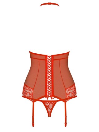 Czerwony gorset stringi sex komplet obsessive s/m