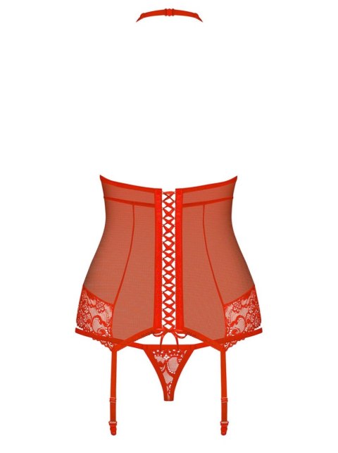 Czerwony gorset stringi sex komplet obsessive s/m