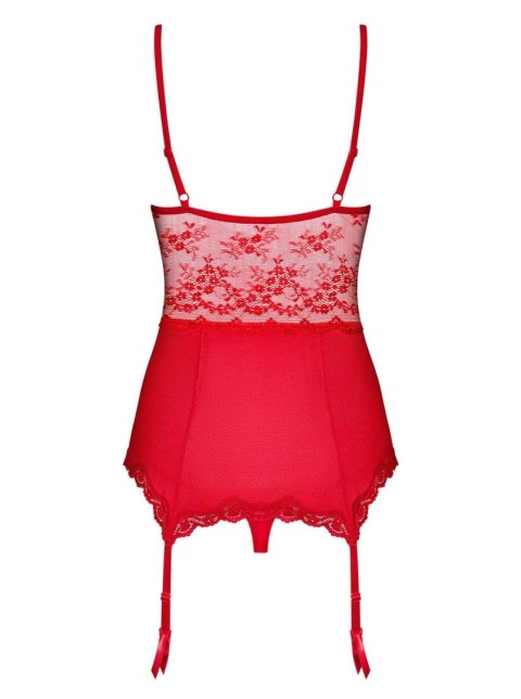 Gorset stringi czerwony sex komplet obsessive l/xl